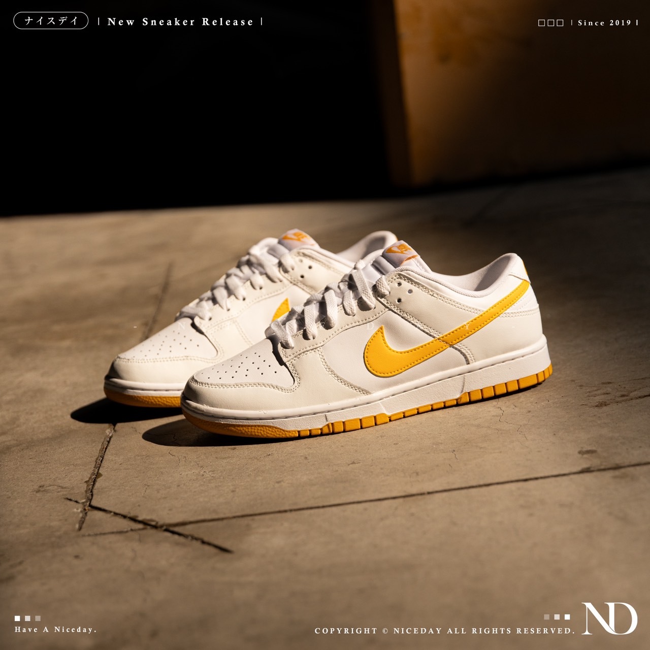 NICEDAY 現貨 Nike Dunk Low University Gold 白黃 男款 DV0831-110