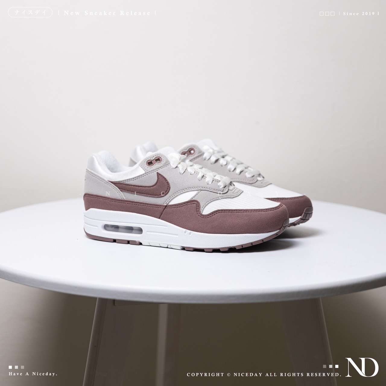 NICEDAY 現貨 Nike Air Max 1 玫瑰粉 粉 紫 煙燻 女款 DZ2628-104