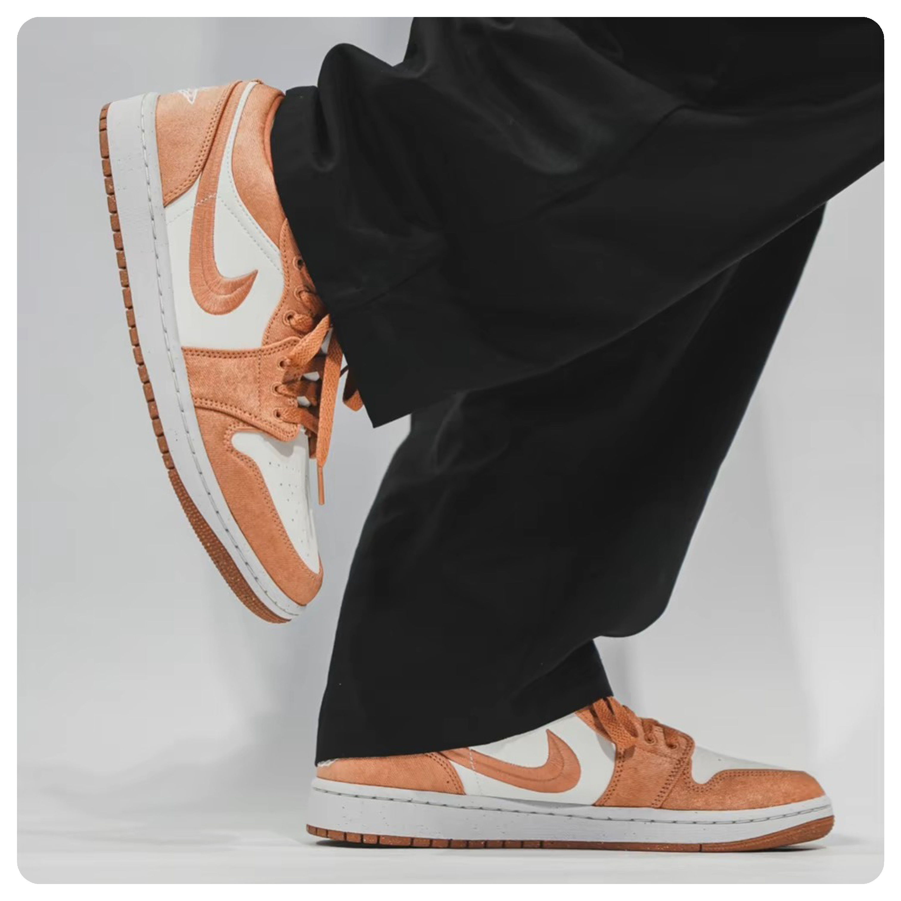 【逢甲 FUZZY】W Air Jordan 1 Low "Canvas" 帆布 刺繡 蜜桃粉 FN3722-801