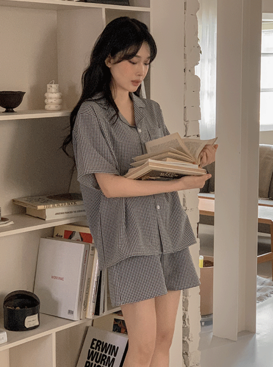 預訂｜Juuneedu Clear Gingham Check Pajamet Set (5 COLOR)