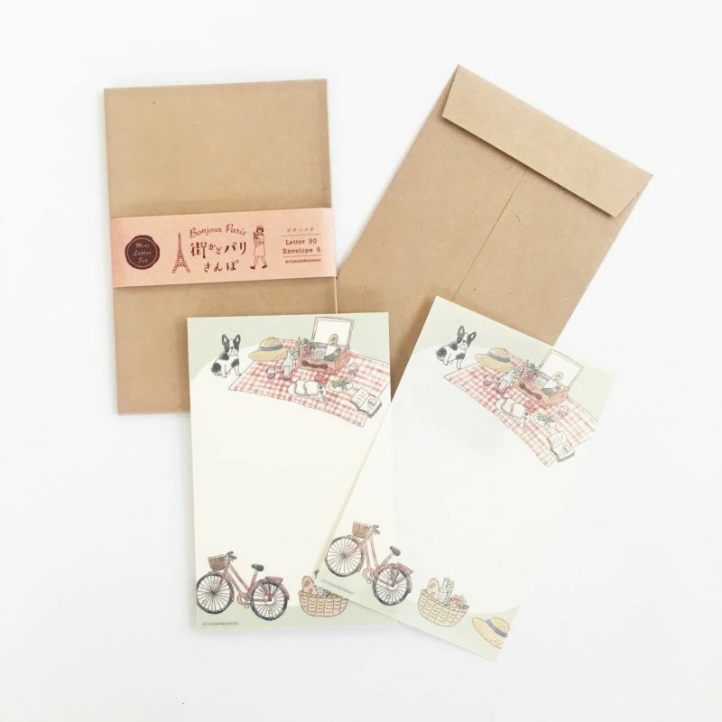 日本古川紙工 BONJOUR PARIS 漫步巴黎小鎮 便箋 信紙信封 共四款