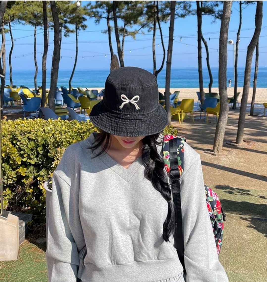 蝴蝶結牛仔漁夫帽/三色