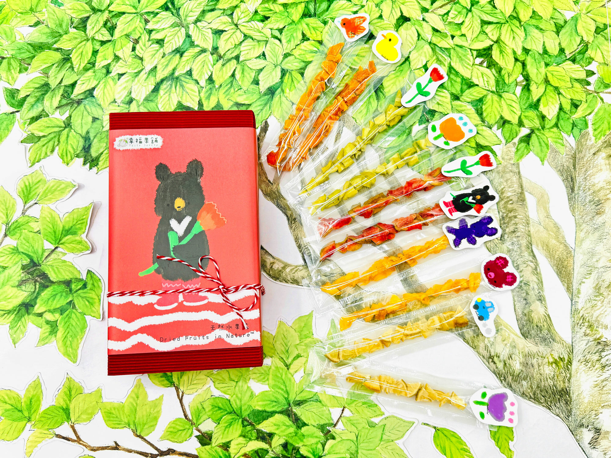 康乃馨熊水果乾小禮盒10入