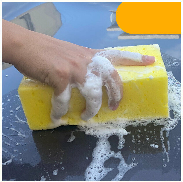 洗車珊瑚海棉（黃色 尺寸：17*10*5cm）