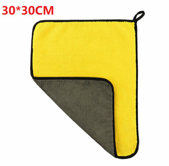 [單條裝] （高密30*30cm） 加厚雙面雙色吸水珊瑚絨洗車毛巾擦車巾 吸水布 超柔軟不掉毛 除塵洗車抹車 海棉 高密度 纖維抹布 清潔布