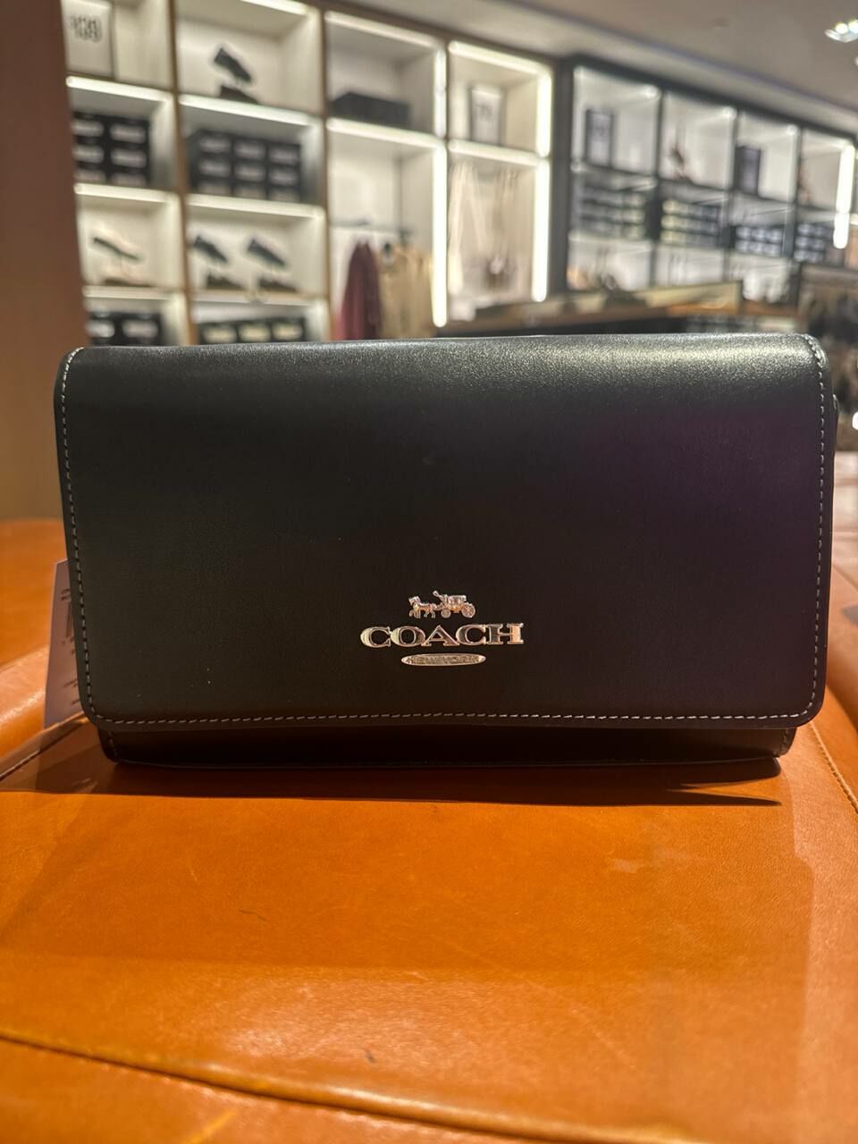 [S] COACH CP034 SMALL FLAP CROSSBODY BAG,SV/BLACK, 196395167036 (SCO749)