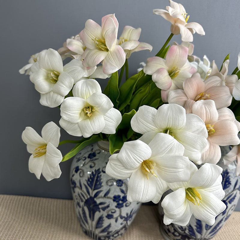 仿真PU手感布朗尼鬱金香