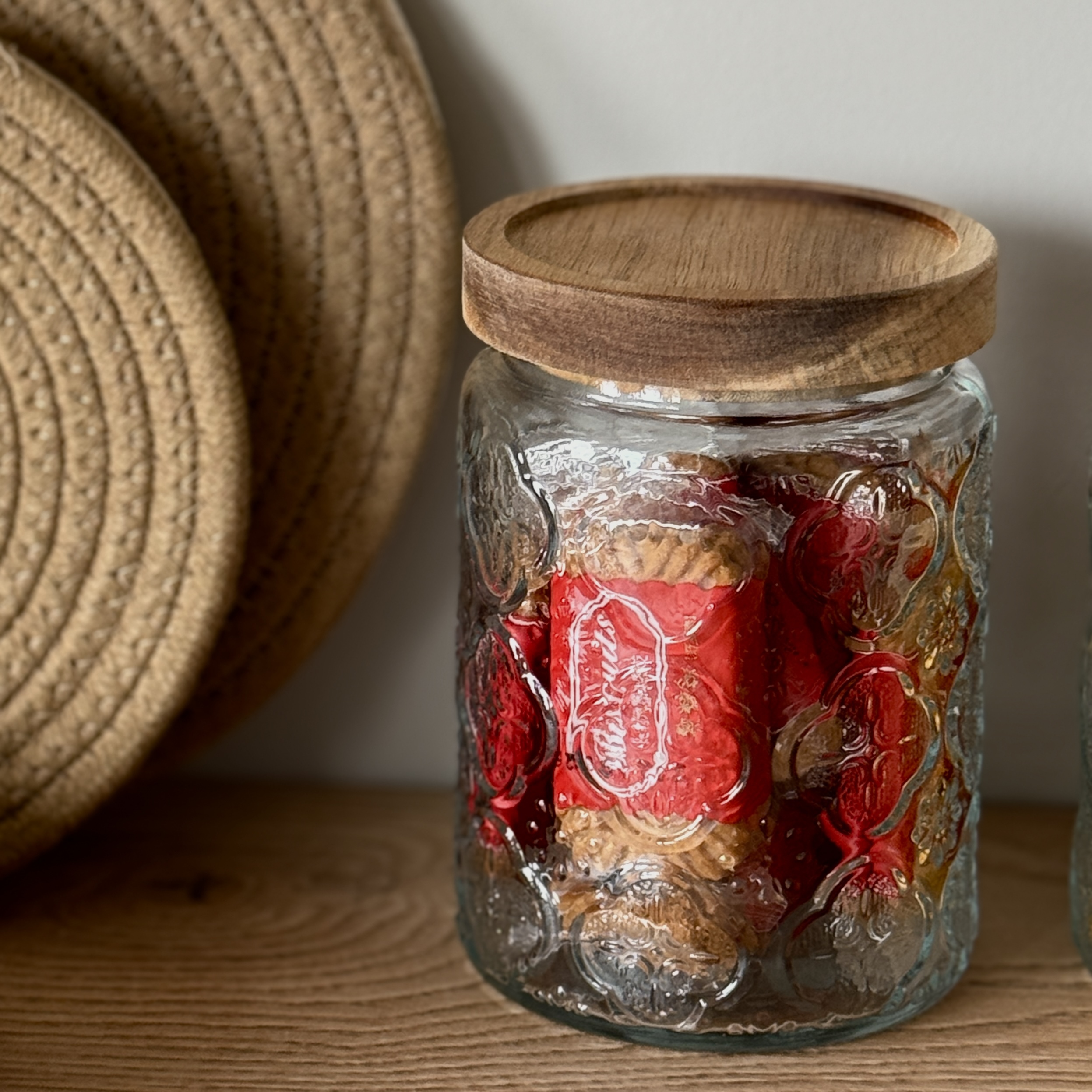 復古窗花玻璃收納罐