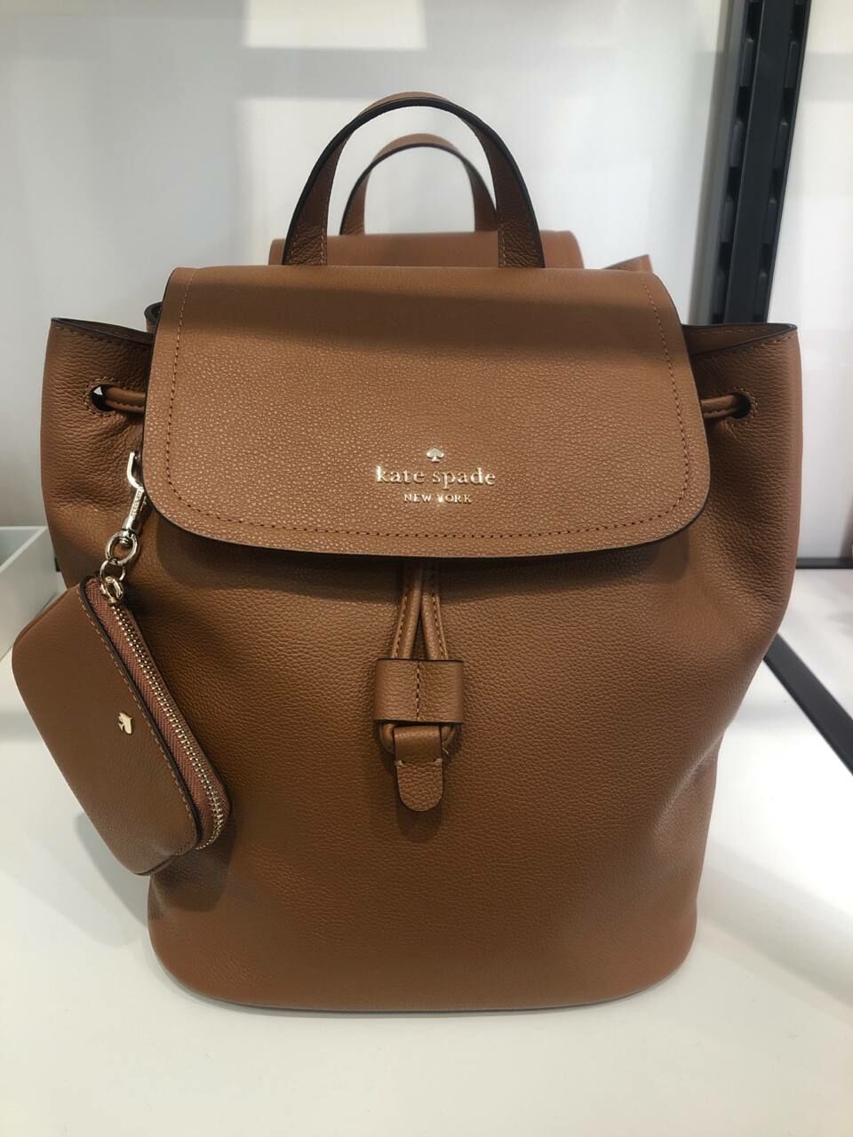 [S] KATE SPADE KB714 ROSIE MEDIUM FLAP BACKPACK PEBBLED LEATHER,WARM GINGER, 196021320934 (SKS1053)