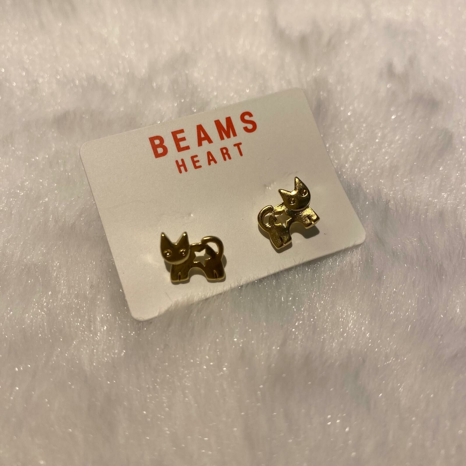 Beams 金色貓貓耳環