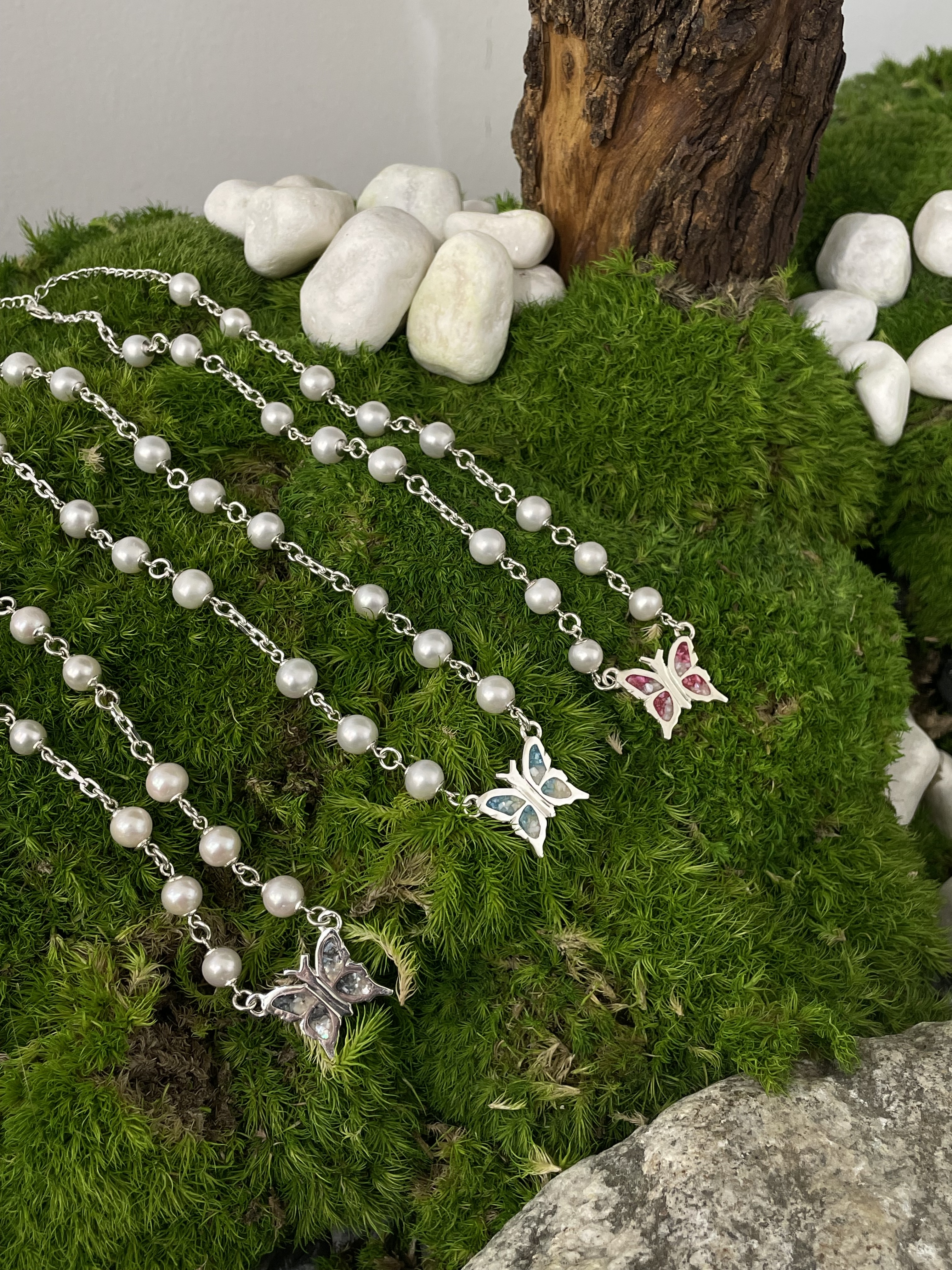 Eiki Sugaya Butterfly Necklace With pearl