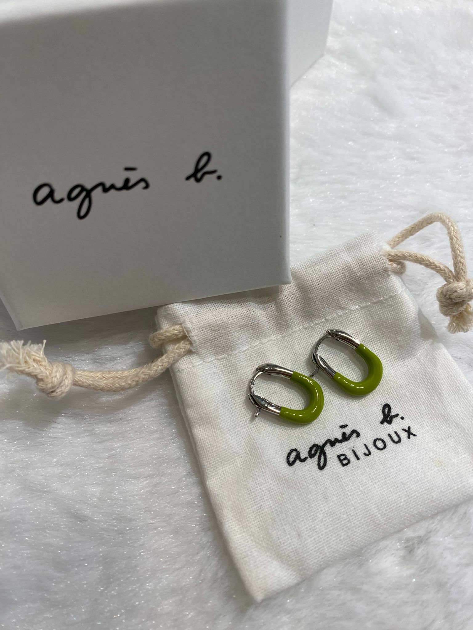 Agnes b 拼色圈耳環