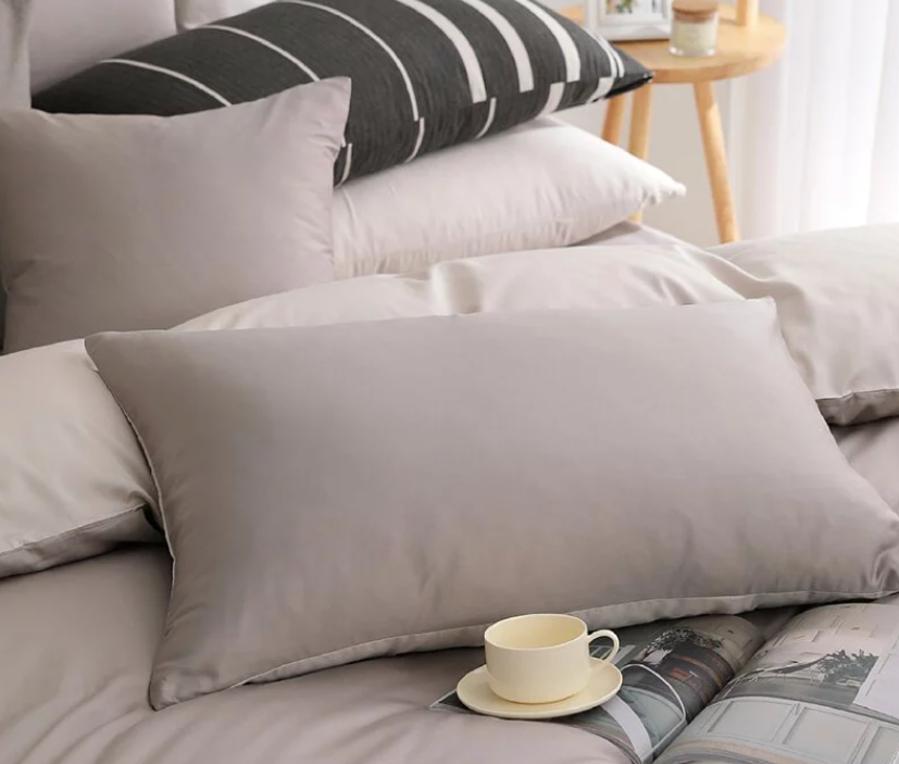 300織長絨棉床包組 | 栗灰 x 淺米灰