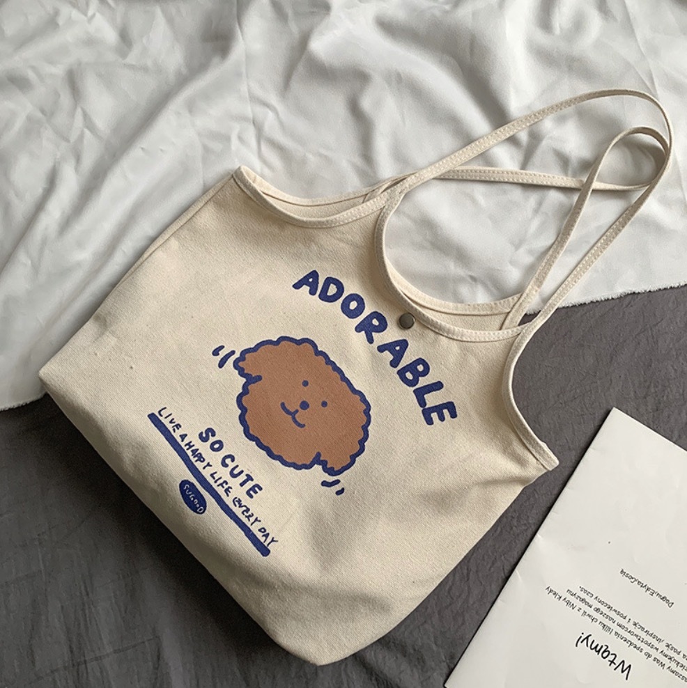 《41648》貴賓狗狗帆布側背包