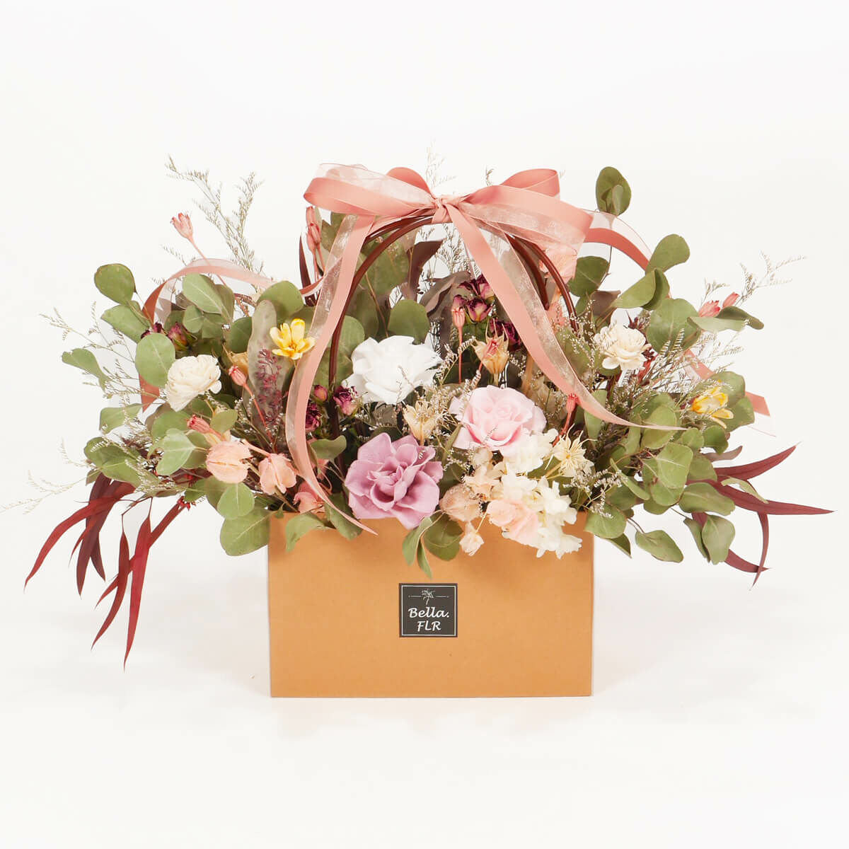 【送禮開張袋著我】手提永生乾燥花禮盒-長方形款