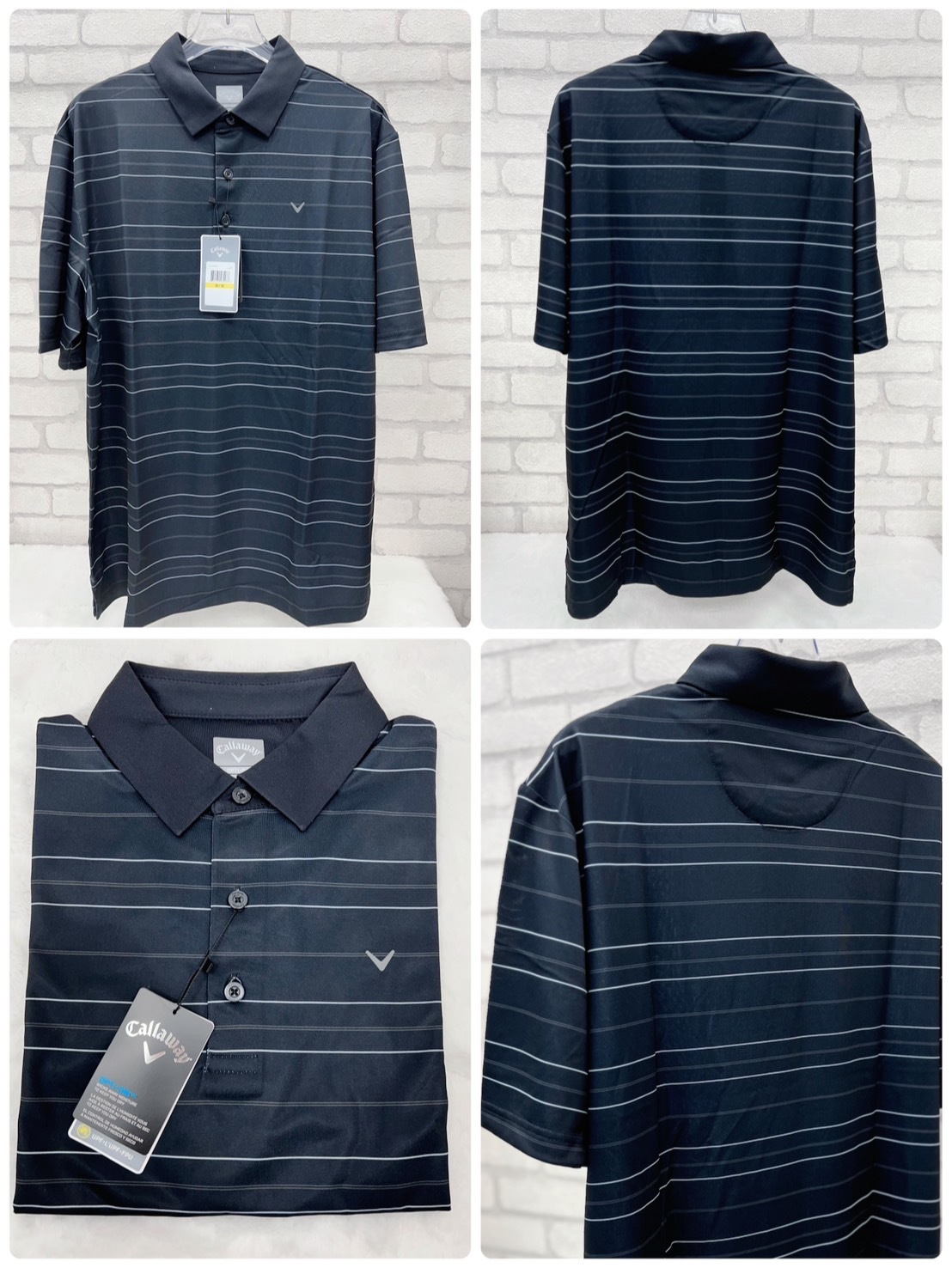 男【現貨】Callaway 正品折扣 Golf- Printed Refined Stripe Polo 卡拉威印花精緻條紋 Polo 衫 / S004 S005 S006