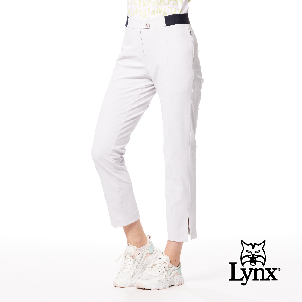 【Lynx Golf】日本布料隱形拉鍊口袋褲口開杈窄管九分褲