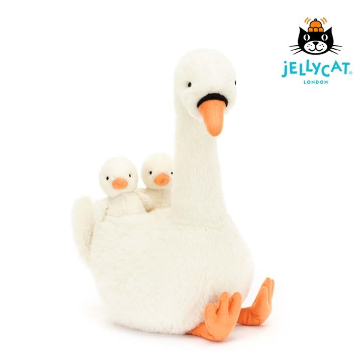 【樂森藥局】英國 Jellycat Featherful Swan 優雅天鵝媽媽39cm/公分、絨毛玩偶