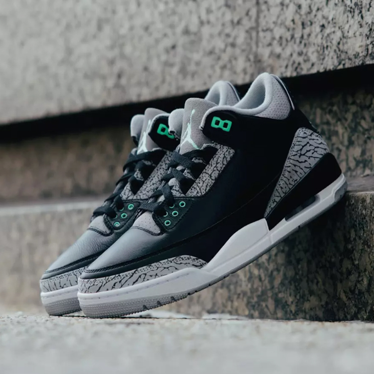NIKE AIR JORDAN 3 RETRO 灰黑綠 爆裂紋 男鞋 CT8532-031
