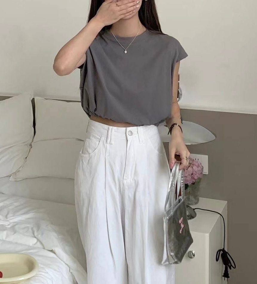 Apr.廣州連線 | 半袖鬆緊腰短版素面上衣*6色 ∣