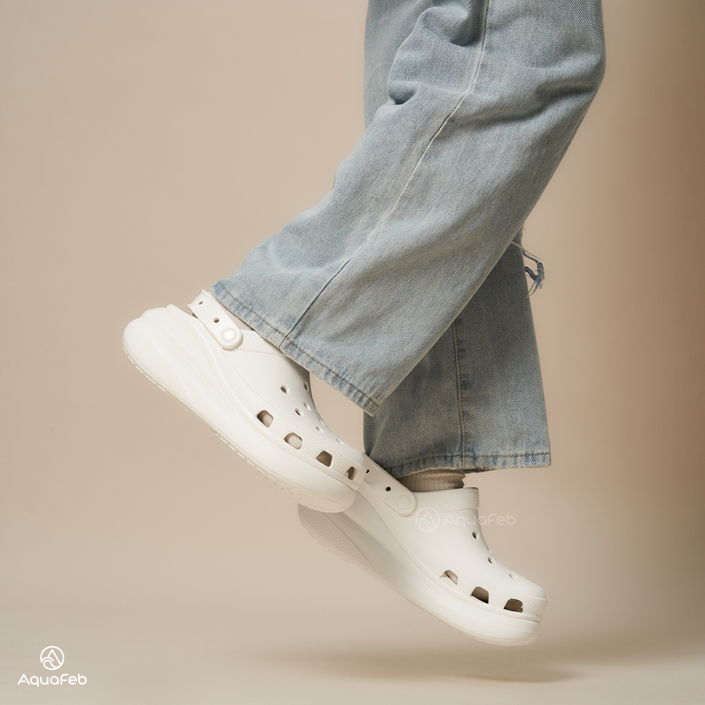 Crocs Classic Crush Clog Whi 男鞋 女鞋 白色 厚底 洞洞鞋 涼拖鞋 207521-100
