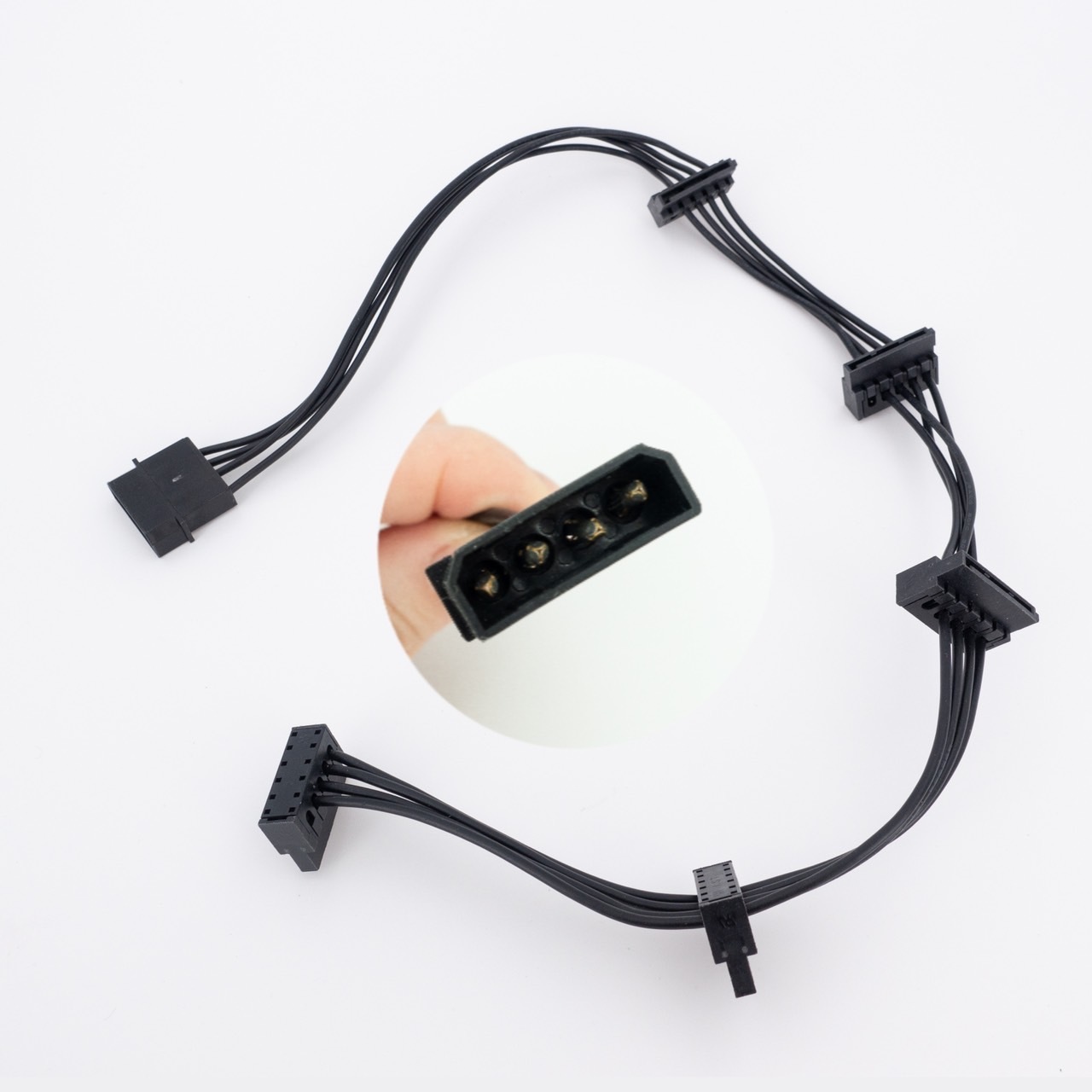 大4P轉SATA 一分五 硬碟電源線