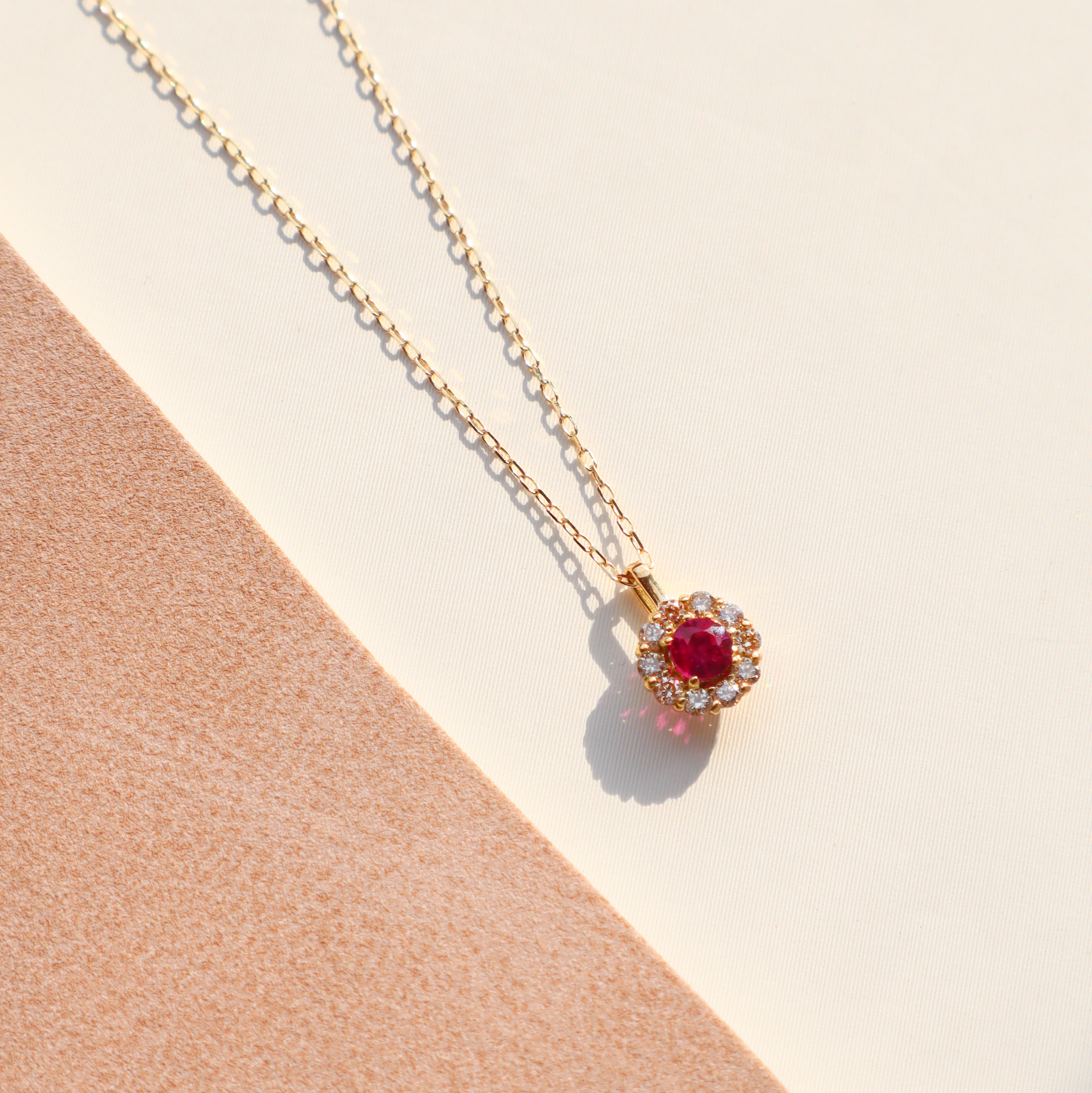18K/紅寶石真鑽墜鍊