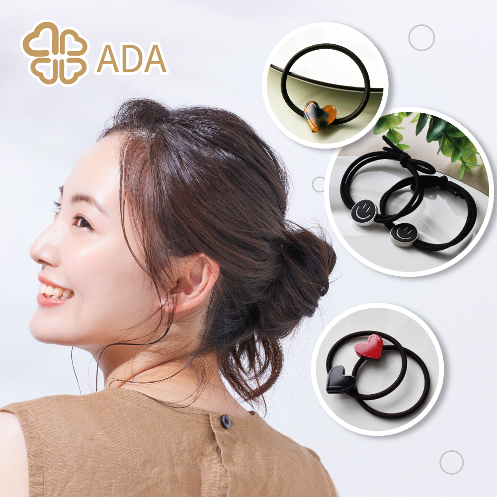 ADA 蝴蝶結笑臉髮束1入
