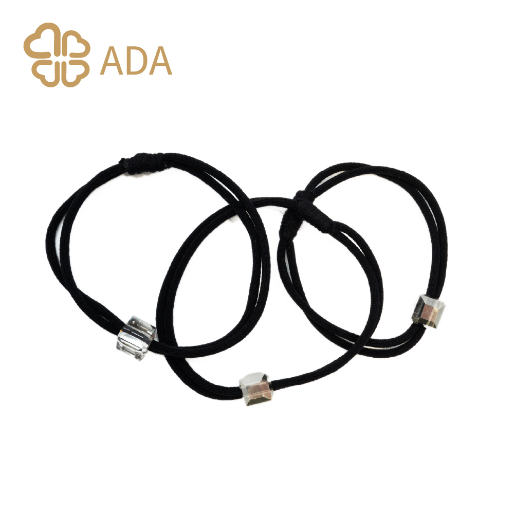ADA 方水晶雙繩髮束3入組
