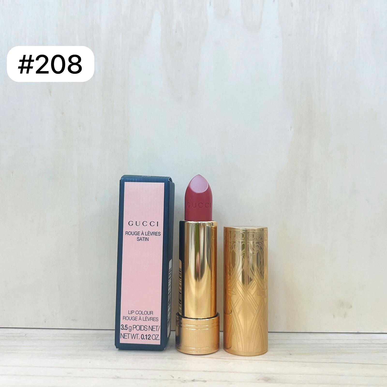 GUCCI 金管啞光 #208 暖豆沙蜜桃烤奶茶