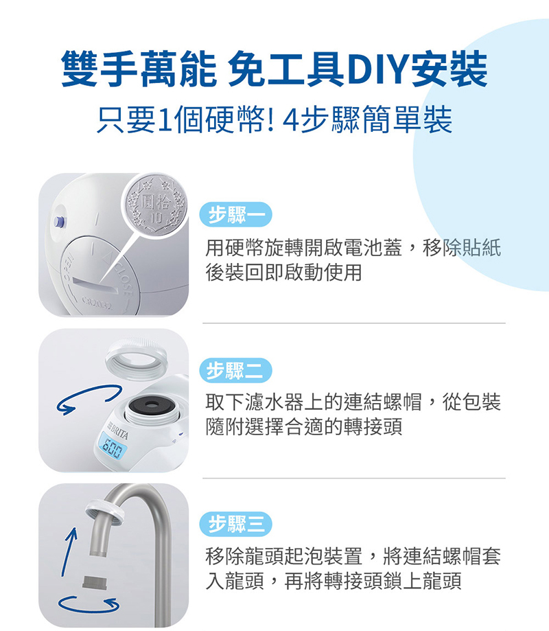 BRITA ON TAP 5重濾菌龍頭式濾水器+1入濾菌濾芯