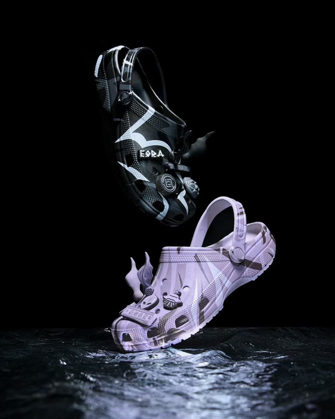 CLOT x Crocs 黑/綠/紫荊棘 洞洞鞋 迷彩 反光 卡駱馳 聯名款 拖鞋 208700-001