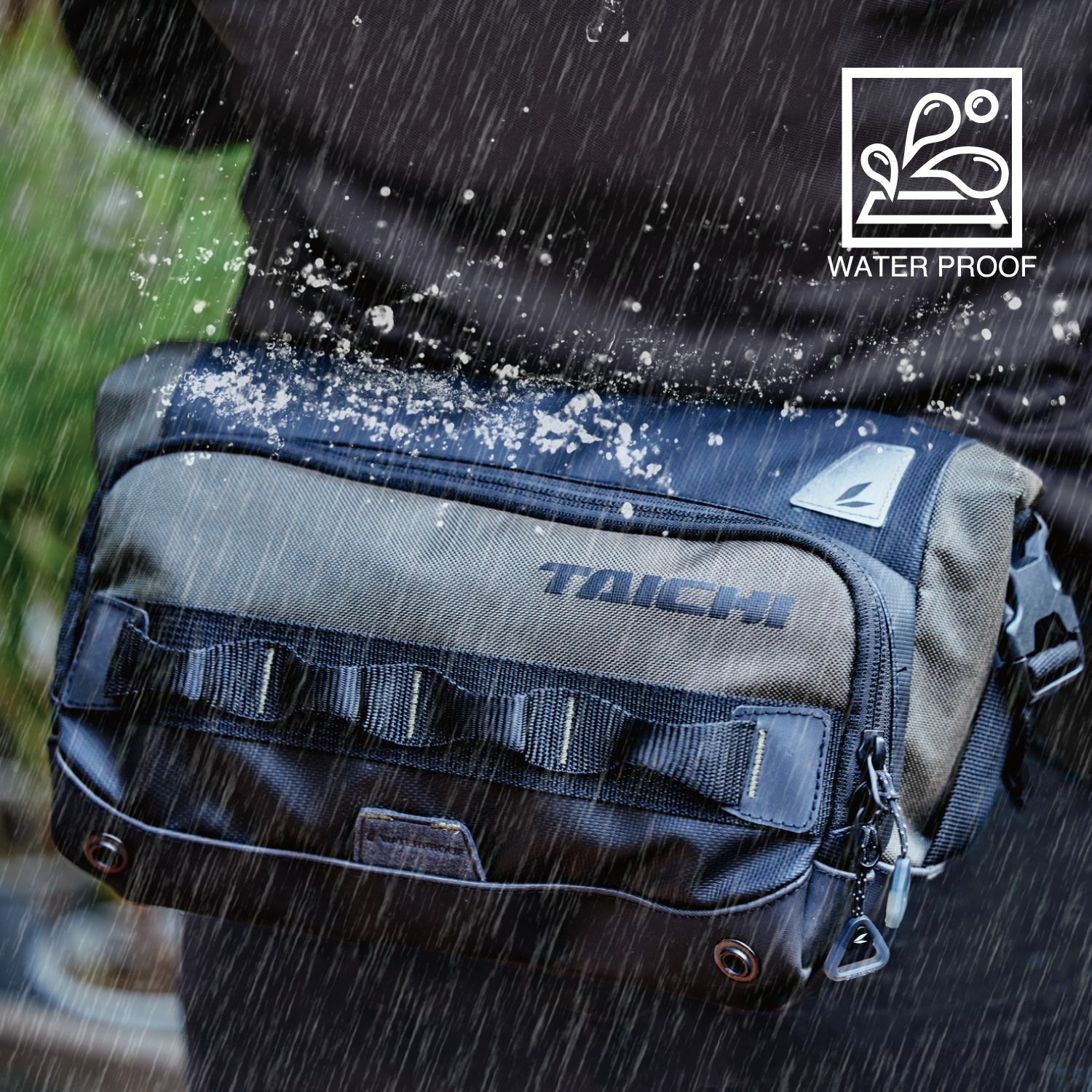 TAICHI RSB279 CHARCOAL 碳黑色 騎士包 腰包 內袋防水