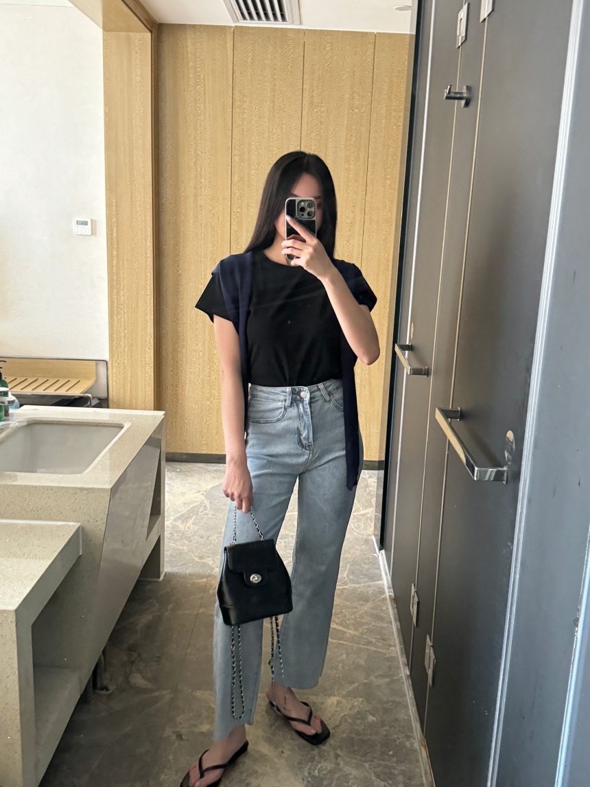 直筒彈力合身牛仔褲*2色∣