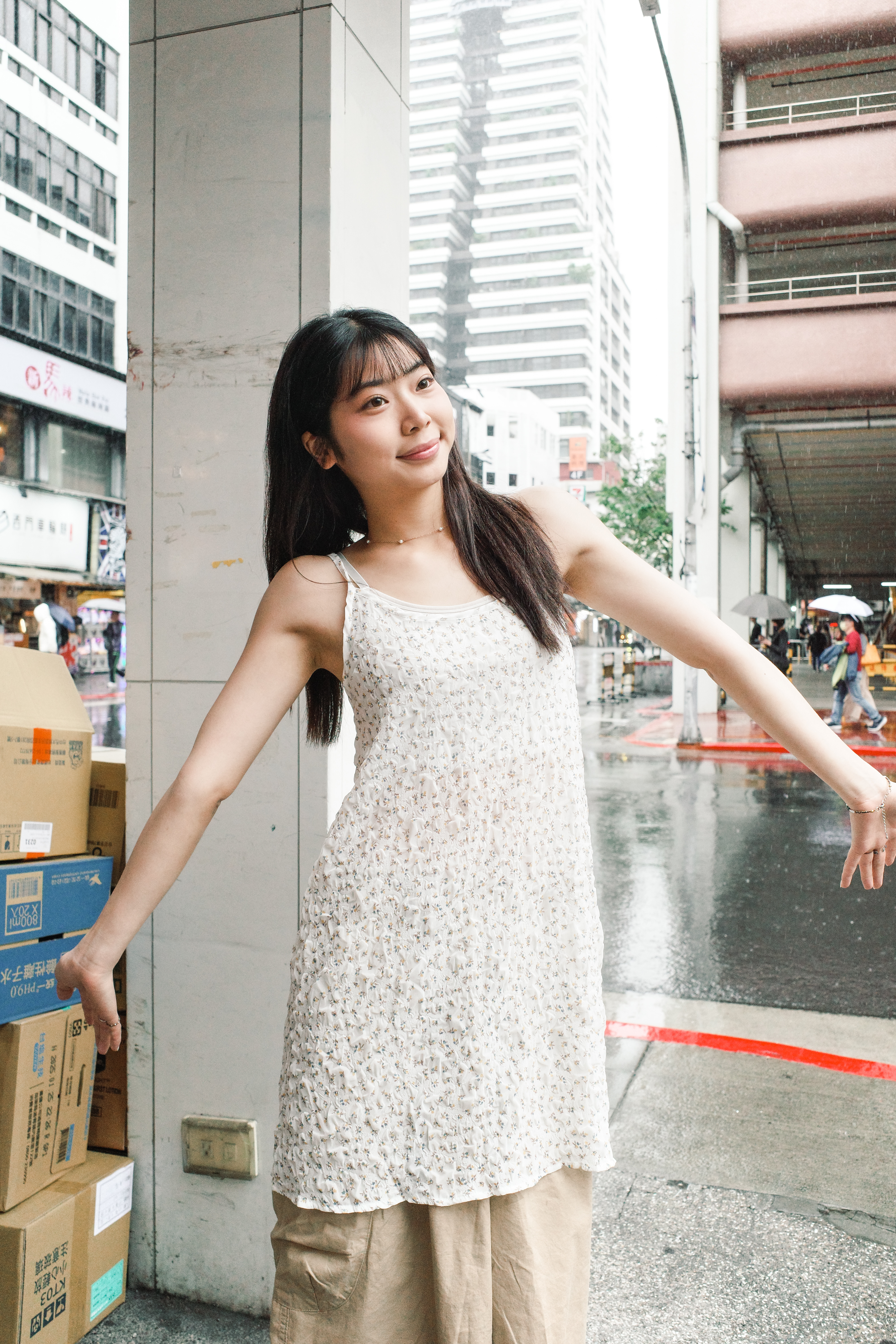 『Always_Good』碎花 疊穿 內搭 連身罩衫