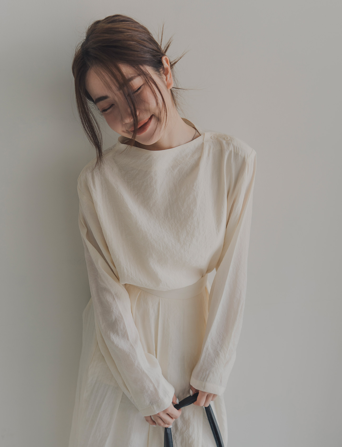 仙女揉皺肩釦上衣