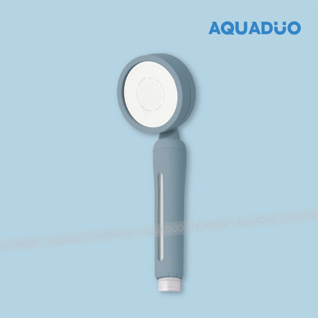 花系夏威夷藍 除氯增壓沐浴過濾花灑頭連濾芯套裝(手柄濾芯7件,頭部濾芯2件)