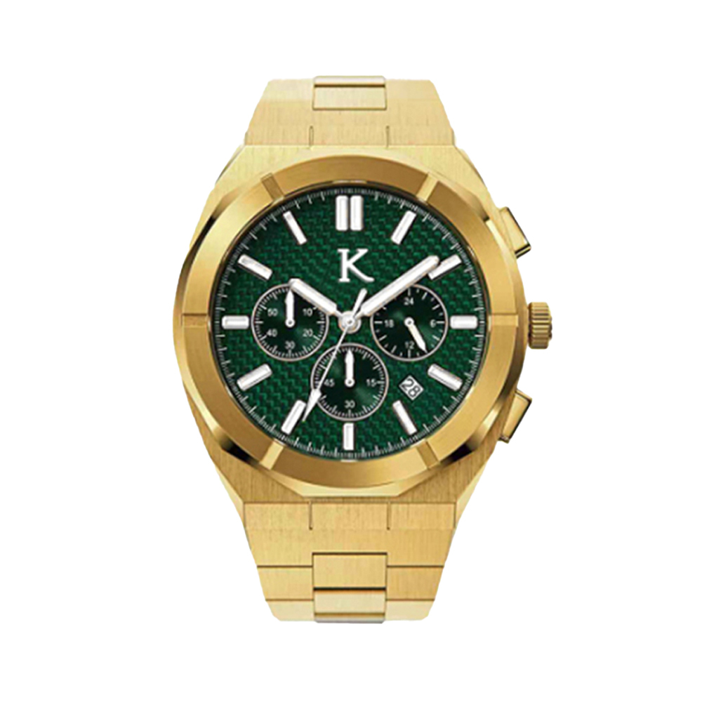 【KYLE 凱爾】荷蘭KLE-003(鐵)真三眼帶日期防水100米石英錶-