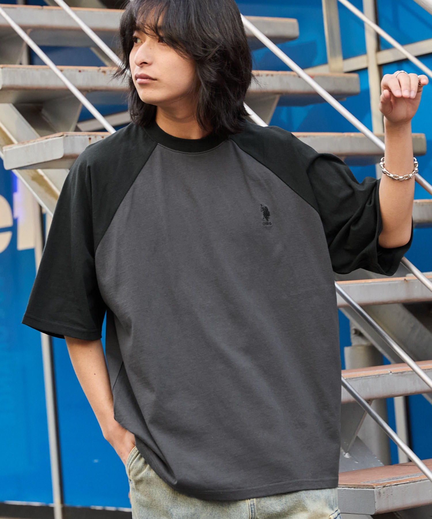 日版 U.S. POLO ASSN. One Point Logo Raglan T-Shirt [sc836]