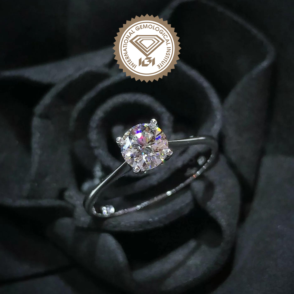 全新18K白金【單粒51份鑽石】戒指