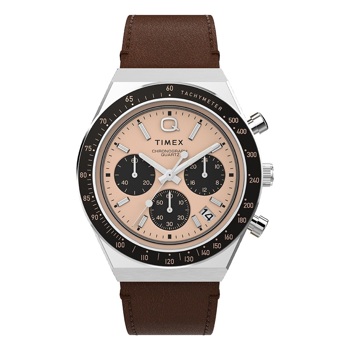 Q Timex Chronograph TW2W51800 40mm 復古款 皮帶石英錶