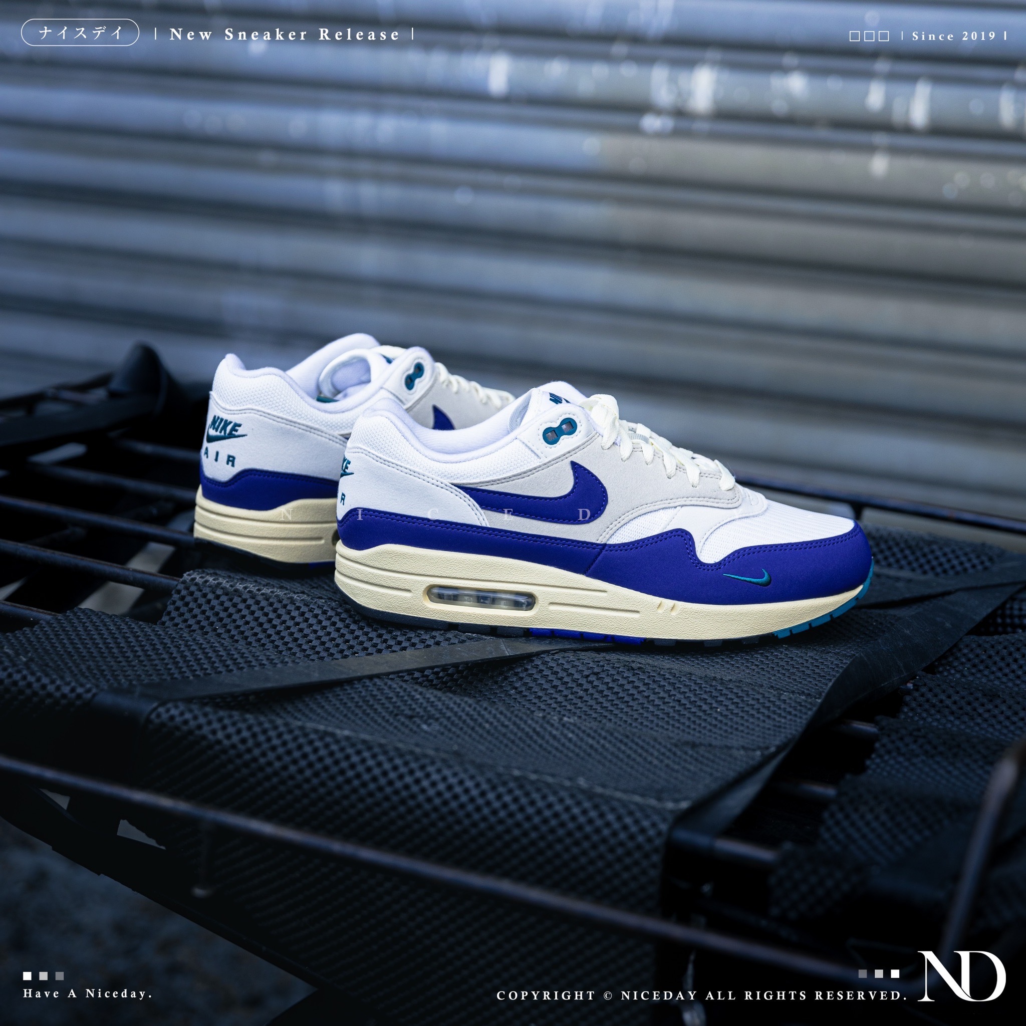 NICEDAY 現貨 Nike Air Max 1 Athletic Department 奶油皇家藍 寶藍 奶油 白 FQ8048-133