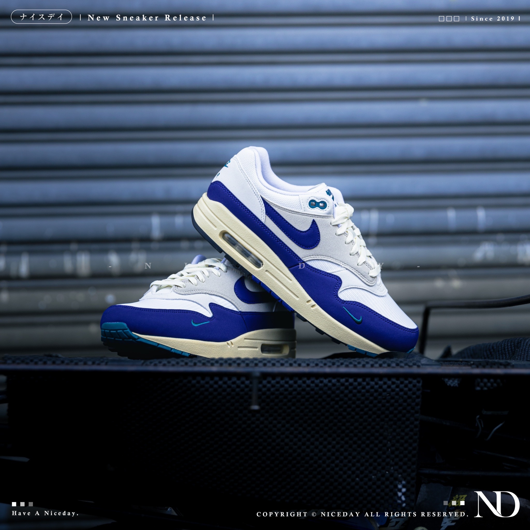 NICEDAY 現貨 Nike Air Max 1 Athletic Department 奶油皇家藍 寶藍 奶油 白 FQ8048-133