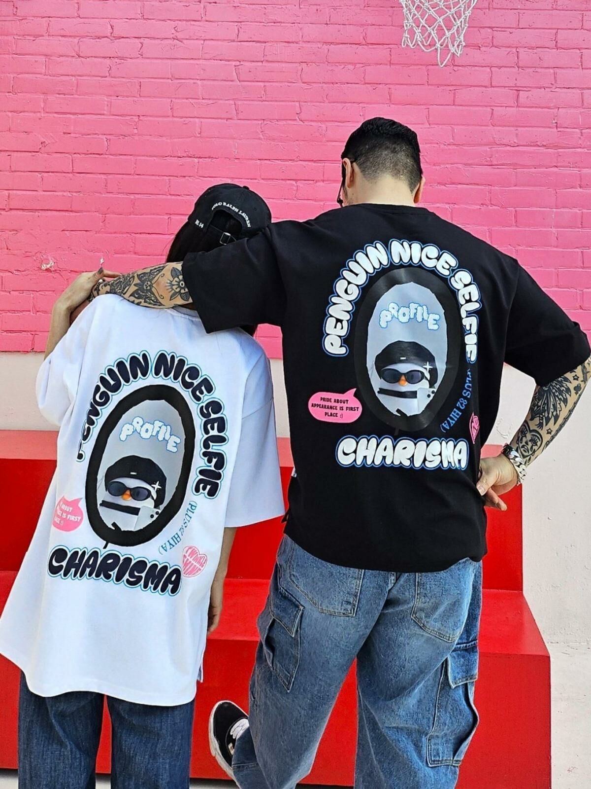 貓仔圖案英文字短袖Tee PLUS82HIYA-084T