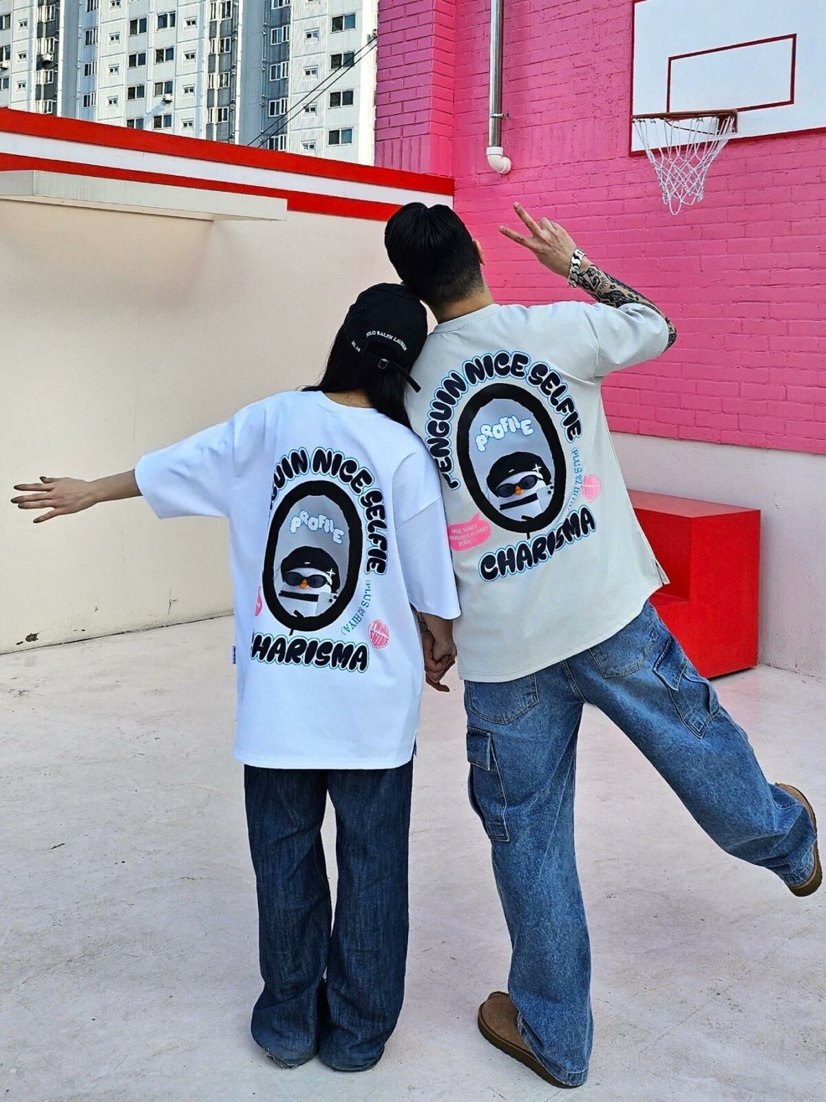 貓仔圖案英文字短袖Tee PLUS82HIYA-084T