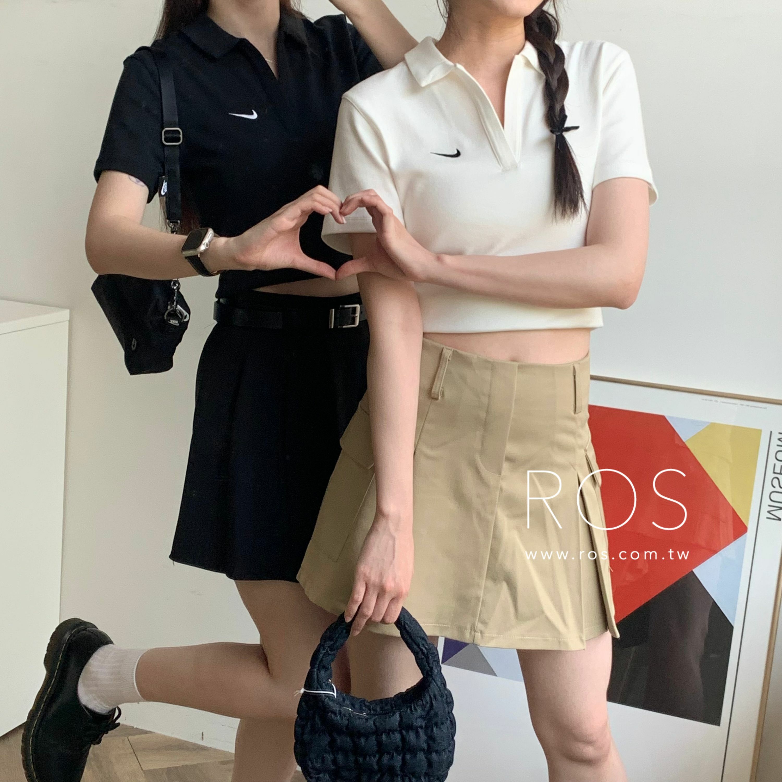 Nike polo 短版素T (2colors)