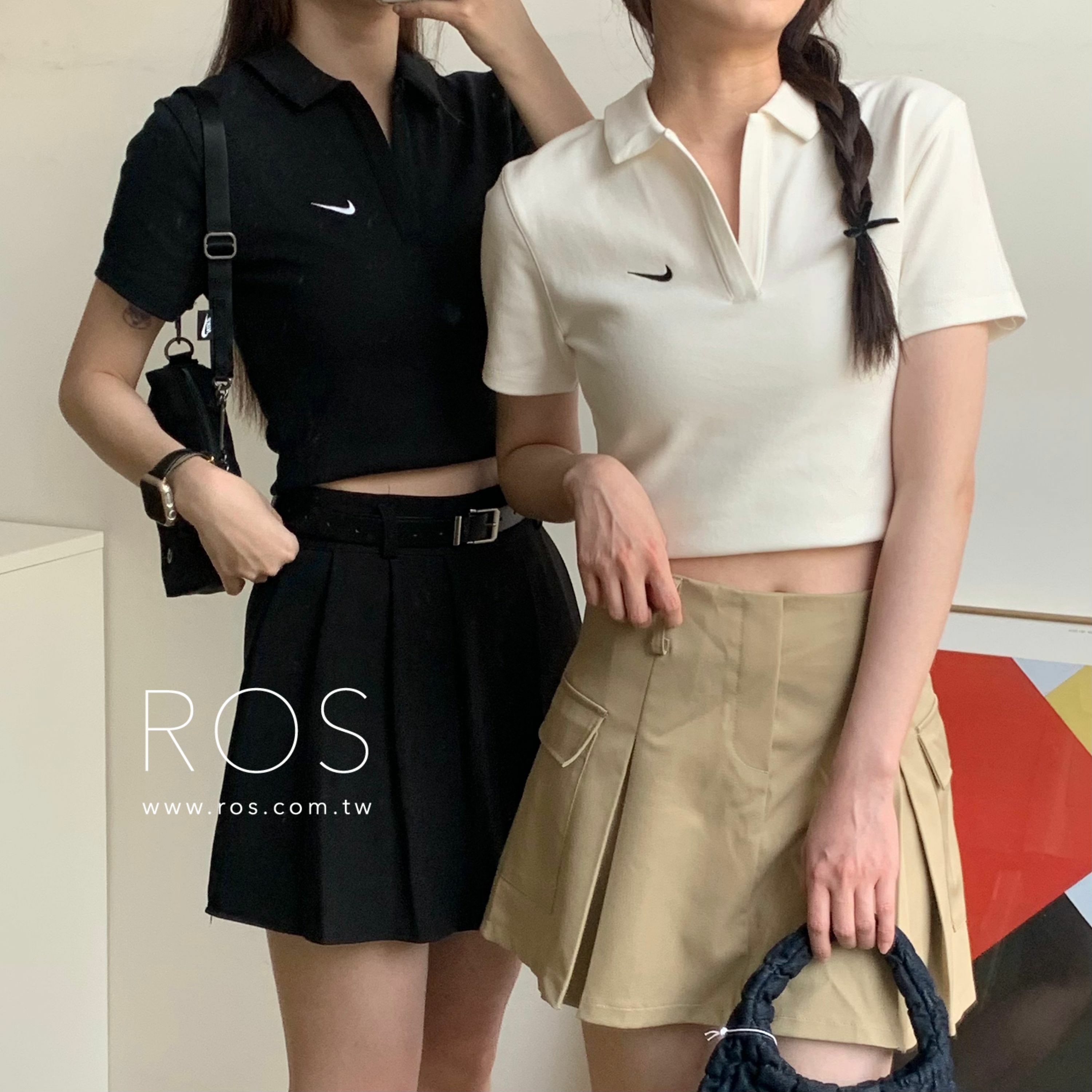 Nike polo 短版素T (2colors)