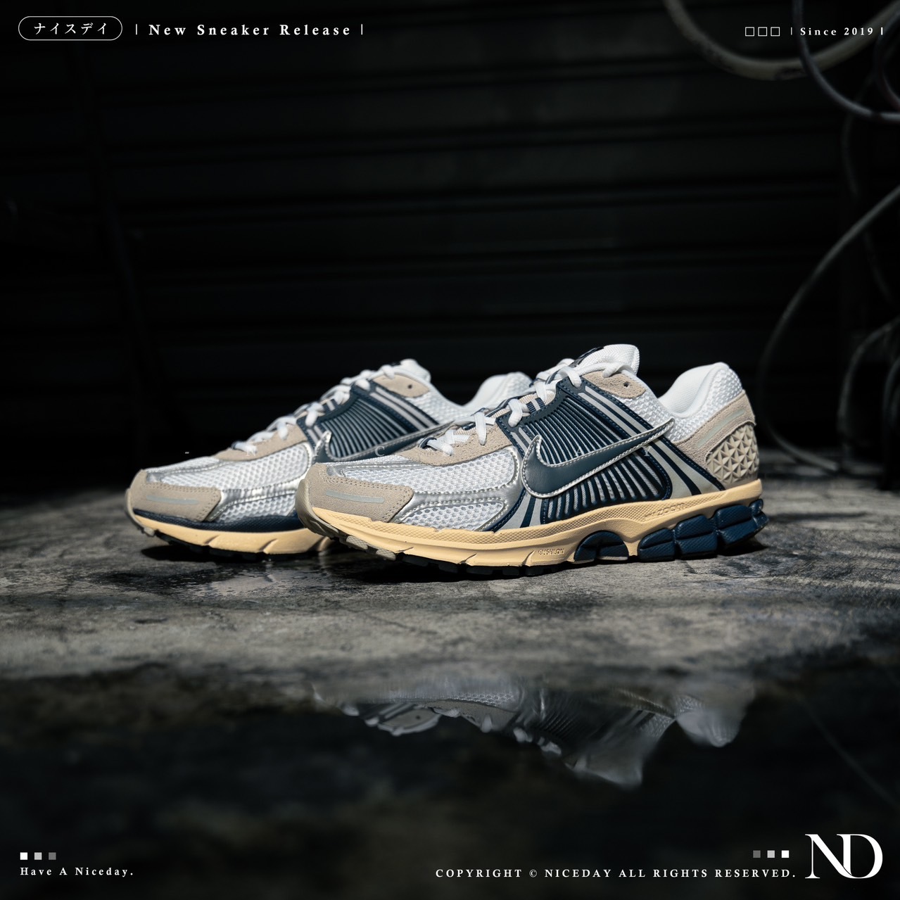 NICEDAY 現貨 Nike Zoom Vomero 5 復古海軍藍 反光 輕量 慢跑鞋 男款 HF4259-100