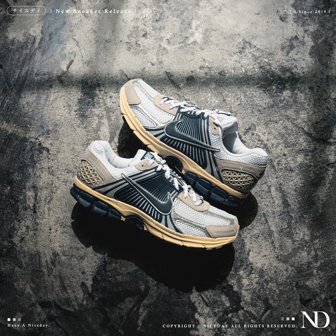 NICEDAY 現貨 Nike Zoom Vomero 5 復古海軍藍 反光 輕量 慢跑鞋 男款 HF4259-100