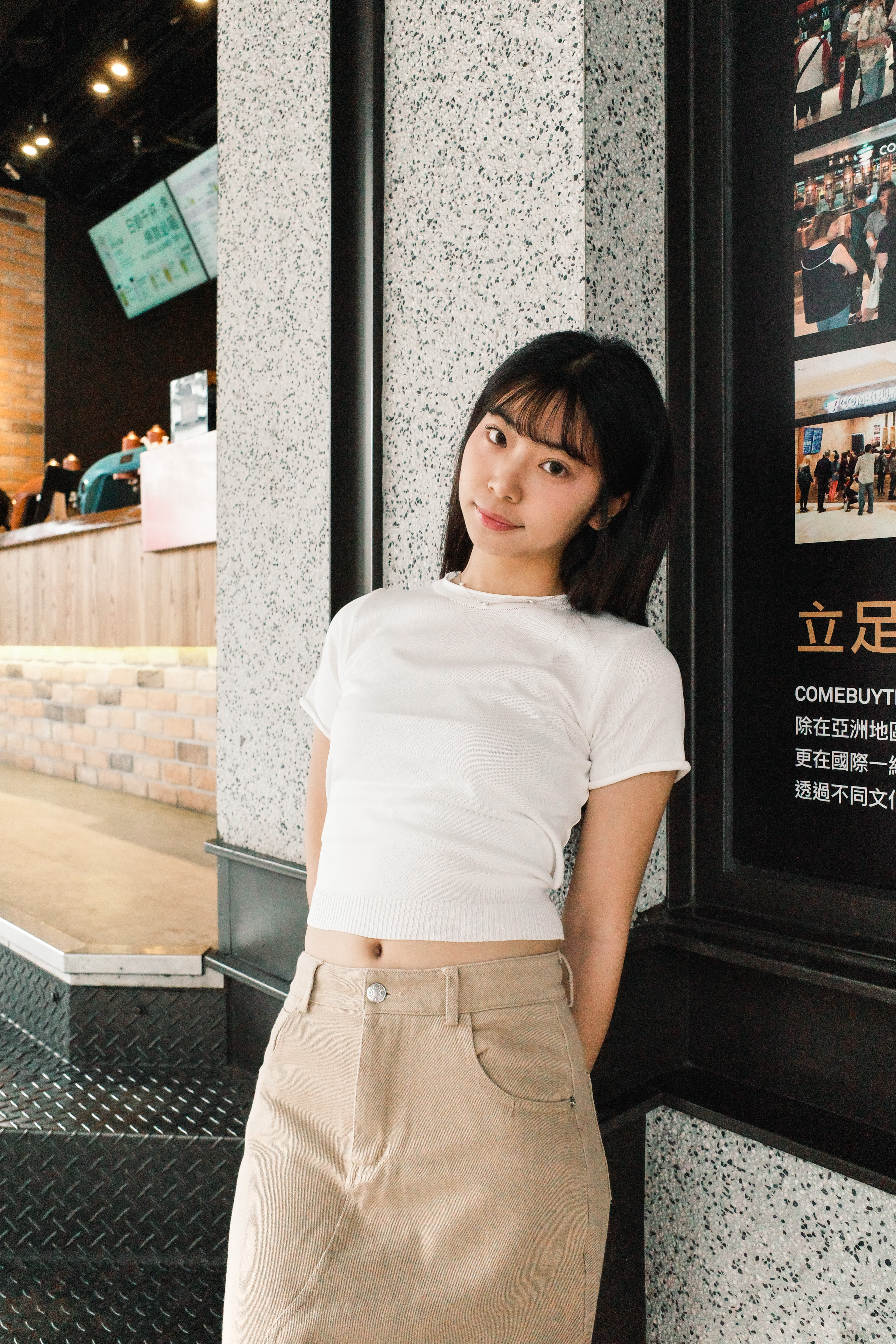 『Always_Good』緊身 綁帶 捲邊 短版上衣